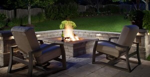 fireplace with lawn view